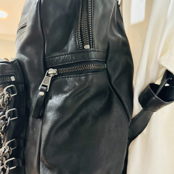 Ash Domino Black Leather Backpack w/Chains (NWT) main image 4